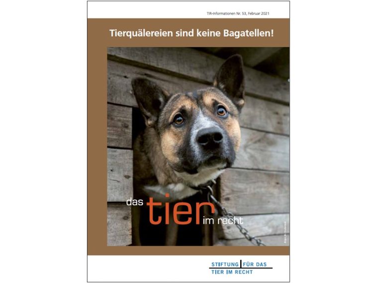 Neuer TIR-Flyer: Tierquälereien sind keine Bagatellen!